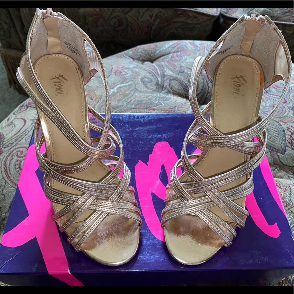 Fioni Rose Gold Cindi Heels